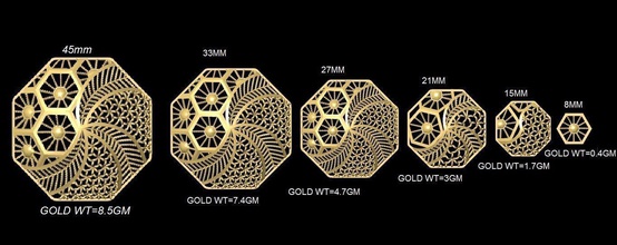 vr-pnd2088 jewelry pendant pendants necklace print gold sizes jaali scroll pattern antique 3d print model - Mito3D