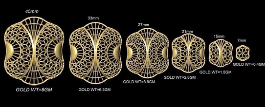 vr-pnd2090 jewelry pendant pendants necklace print gold sizes jaali scroll pattern antique 3d print model - Mito3D