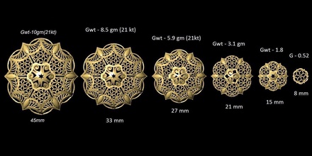 vr-pnd2097 jewelry pendant pendants necklace print gold sizes jaali scroll pattern antique 3d print model - Mito3D