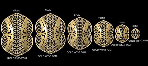 vr-pnd2133 jewelry pendant pendants necklace print gold sizes jaali scroll pattern antique 3d print model - Mito3D