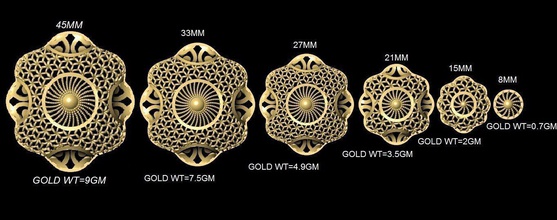 vr-pnd2134 jewelry pendant pendants necklace print gold sizes jaali scroll pattern antique 3d print model - Mito3D