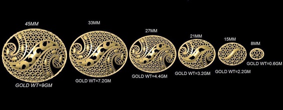 vr-pnd2137 jewelry pendant pendants necklace print gold sizes jaali scroll pattern antique 3d print model - Mito3D