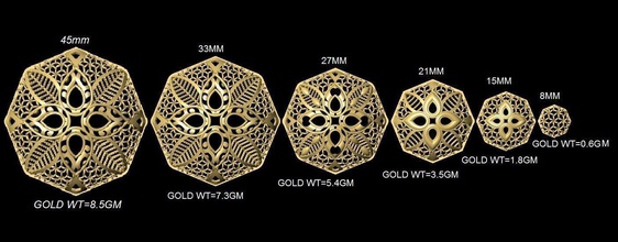 vr-pnd2143 jewelry pendant pendants necklace print gold sizes jaali scroll pattern antique 3d print model - Mito3D