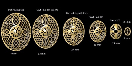 vr-pnd2144 jewelry pendant pendants necklace print gold sizes jaali scroll pattern antique 3d print model - Mito3D