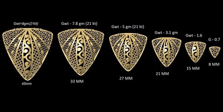 vr-pnd2145 jewelry pendant pendants necklace print gold sizes jaali scroll pattern antique 3d print model - Mito3D