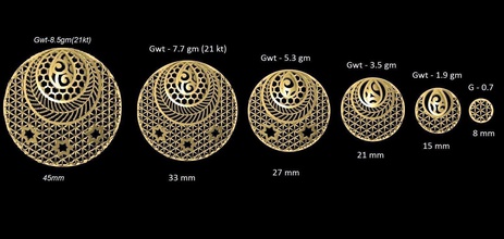 vr-pnd2151 jewelry pendant pendants necklace print gold sizes jaali scroll pattern antique 3d print model - Mito3D