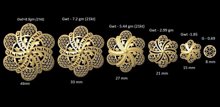 vr-pnd2257 jewelry pendant pendants necklace print gold sizes jaali scroll pattern antique 3d print model - Mito3D