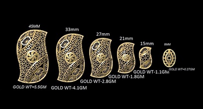 vr-pnd2264 jewelry pendant pendants necklace print gold sizes jaali scroll pattern antique 3d print model - Mito3D