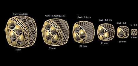 vr-pnd2266 jewelry pendant pendants necklace print gold sizes jaali scroll pattern antique 3d print model - Mito3D