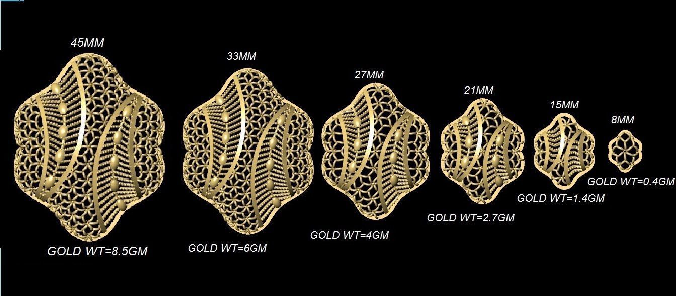 vr-pnd2281 jewelry pendant pendants necklace print gold sizes jaali scroll pattern antique 3D print model - Mito3D