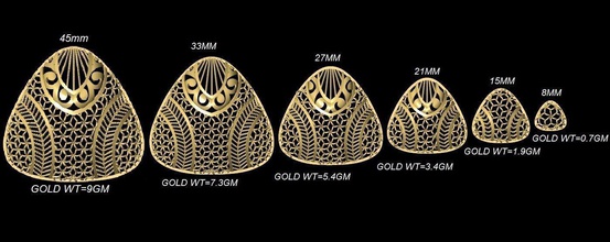 vr-pnd2286 jewelry pendant pendants necklace print gold sizes jaali scroll pattern antique 3d print model - Mito3D