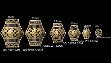 vr-pnd2327 jewelry pendant pendants necklace print gold sizes jaali scroll pattern antique 3d print model - Mito3D