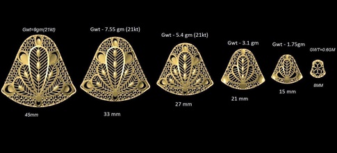 vr-pnd2328 jewelry pendant pendants necklace print gold sizes jaali scroll pattern antique 3d print model - Mito3D