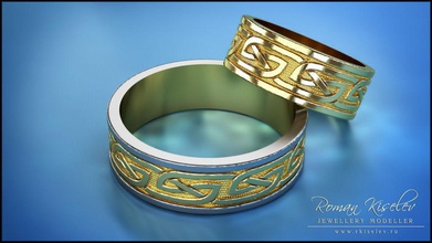 vray céltico anillo escena joyería joya oro imprimible plata lujo 3dmax boda anillos 3d print model - Mito3D