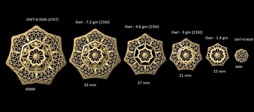 vrpnd2333 la joyería el colgante colgantes collar utilidad impresión de oro los tamaños jaali desplazamiento patrón 3d print model - Mito3D