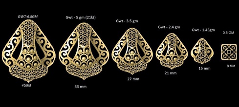 vrpnd2357 la joyería el colgante colgantes collar utilidad impresión de oro los tamaños jaali desplazamiento patrón 3d print model - Mito3D