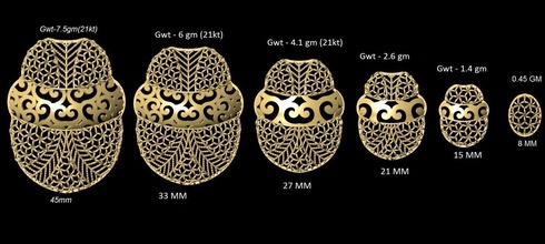 vrpnd2360 la joyería el colgante colgantes collar utilidad impresión de oro los tamaños jaali desplazamiento patrón 3d print model - Mito3D