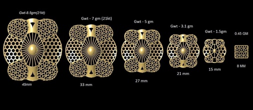 vrpnd2564 la joyería el colgante colgantes collar utilidad impresión de oro los tamaños jaali desplazamiento patrón 3d print model - Mito3D