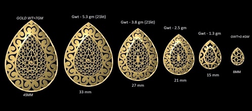 vrpnd2640 la joyería el colgante colgantes collar utilidad impresión de oro los tamaños jaali desplazamiento patrón 3d print model - Mito3D