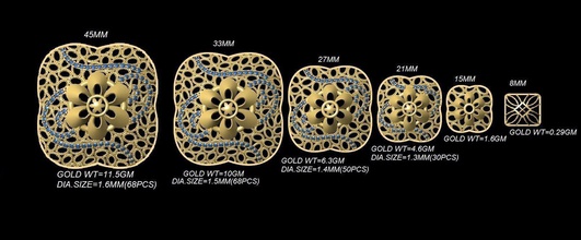 vrpnd2845 la joyería el colgante colgantes collar utilidad impresión de oro los tamaños jaali desplazamiento patrón 3d print model - Mito3D