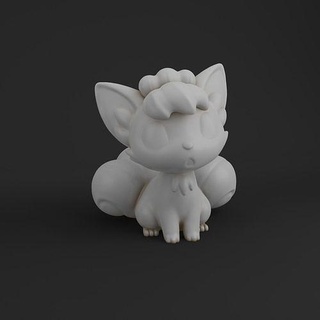 vulpix character 3d print model toys games fantasy cartoon game 3d print model - Mito3D
