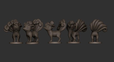 vulpix miniatur figur on sinken skulptur statue zahl kunst pokémon manga anime spiele spielzeuge tafel 3d print model - Mito3D