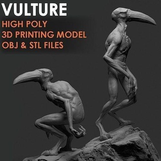vautour 3d imprimable sculpter créature 3dprint zbrush figurine personnage pose statue art sculpture stl sculptures 3d print model - Mito3D