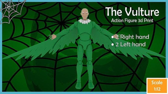 vautour action figure jouet anime Jeux personnage dessin animé art sculpture sculptures figurine merveille homme araignée héros jouets oiseau 3d print model - Mito3D