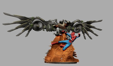 vulture spiderman statue homecoming marvel 3d print hero mcu avengers figurine art sculptures 3d print model - Mito3D