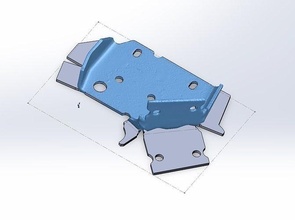 vw transporter bracket mufler sheet metal science engineering 3d print model - Mito3D