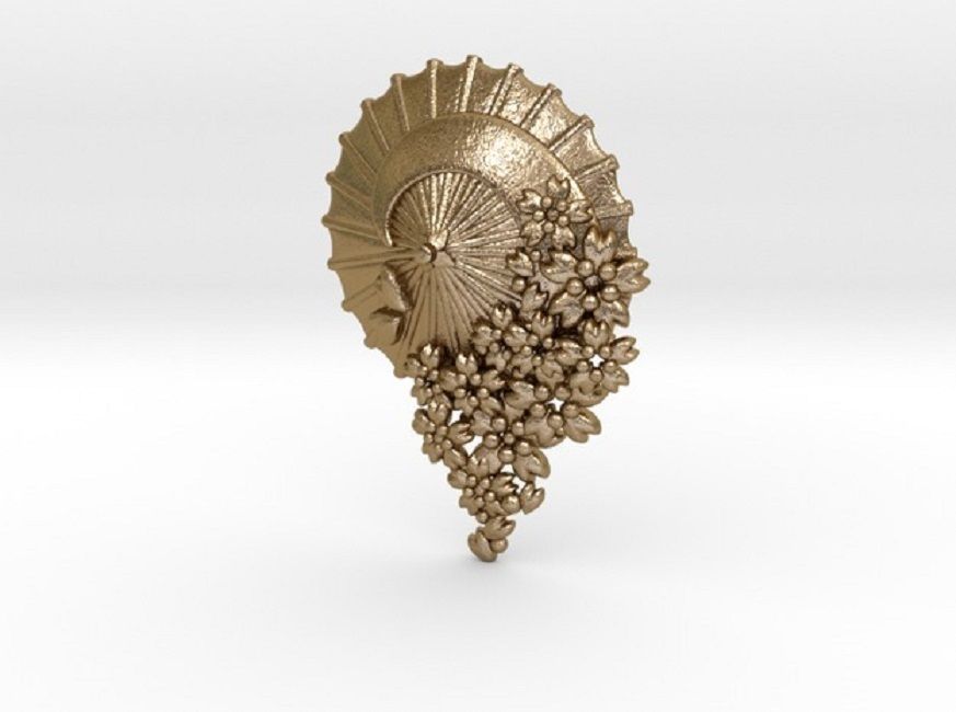 wagasa ni sakura jewelry japan cherry umbrella makerschallenge gadgetchallenge artchallenge pendants 3D print model - Mito3D