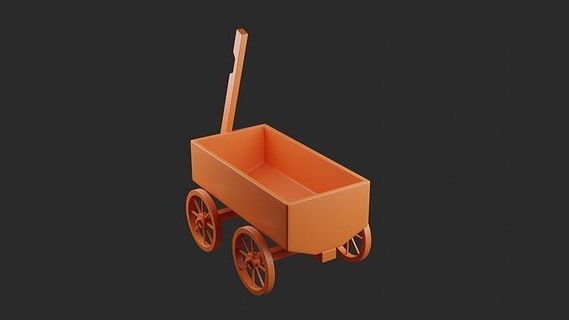 carro 3d modello veicolo trasporto carrello carrozza ruota legno vecchio standard legna miscelatore 3dmodel 3dprintable giocattolo Giochi giocattoli 3d print model - Mito3D