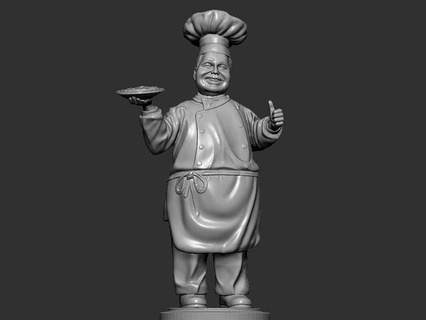 Cameriere statua arte design moderno immagine forma sculture Immagine arredamento interni premio cartone animato anatomia uomo 3d print model - Mito3D