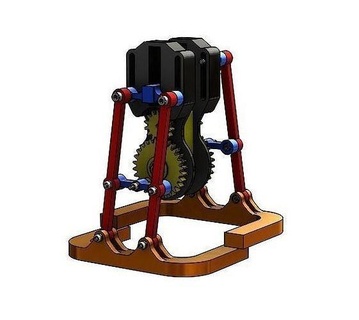 walking crank mechanism robotics parallel links dcmotor 3dprinter mechanical design hobby diy 3d print model - Mito3D