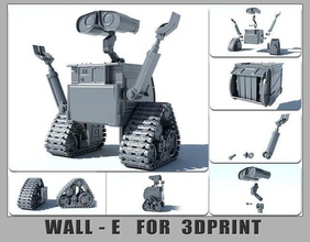 wall-e print robot wall sci fi character mechanical android futuristic iron space machine tank toy industrial printable telephone war games toys 3d print model - Mito3D