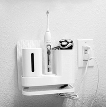 wall mounted toilettenartikel halter unterstützung pla badezimmer drinnen zeitgenössisch minimalistisch minimalismus technik freundlich rasierer sonicare haus 3d drucken rasierapparat telefon zahnbürste 3d print model - Mito3D