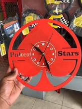 wall clock hobby-diy poker stars time red hobby diy hand tools 3d print model - Mito3D
