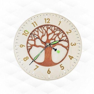 wall clocks 2 patterns svg dxf design laser cutting decor gift cut drawing pattern birds silhouette tree diy cnc template house 3d print model - Mito3D
