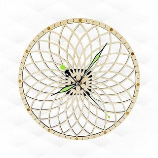 pared relojes mandala patrón svg dxf diseño láser corte decoración regalo cortar dibujo geométrico modelo cnc mano casa 3d print model - Mito3D