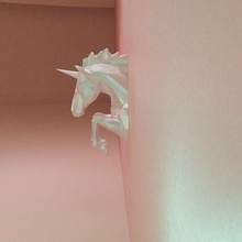 parete decorazione poligono unicorno scultura deco design interni arte moderno cavallo camera Casa arredamento 3d print model - Mito3D