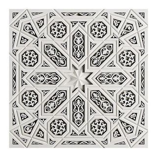 Mauer dekorativ panel 1 Dekoration Arabeske Muster Schneiden geometrisch gestalten Kunst 3d print model - Mito3D