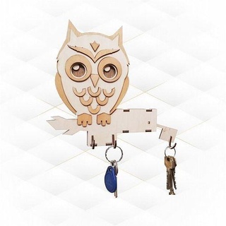 wall key holder owl movable eyes laser cutting design decor cut pattern svg engraving silhouette cnc vector drawing house 3d print model - Mito3D