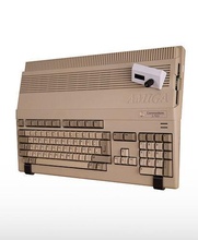 wall mount commodore amiga a500 stand retro gaming computer 80s 90s printable vintage video game keyboard technology shelf presentation games toys accessories 3d print model - Mito3D