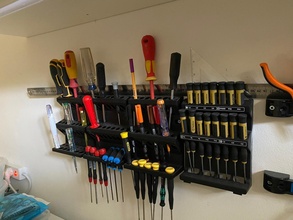 wall mount tool organizer rack toolbox industry screwdriver diy hobby hand tools 3d print model - Mito3D