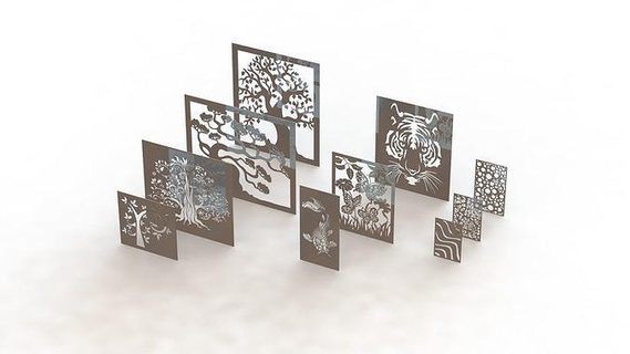 wall pictures bunch picture laser cutting decor frames artwork paint metal frame abstract accessory interior home 3d cnc plastic art decoration house 3d print model - Mito3D