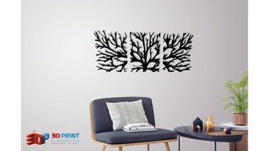 wall tree branches nature living room home decoration decor art 2d 3d printing indoor plant plants house silhouette 3d print model - Mito3D