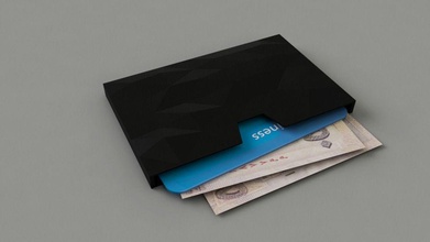 wallet low poly fashion man khaled challenge wallets 3d print model - Mito3D