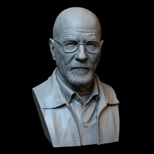 walter beyaz adıyla heisenberg son dakika kötü vesika adam heykel büst benzerlik minyatür boyama reçine yüksek gerçekçi sidnaique sanat heykeller 3d print model - Mito3D