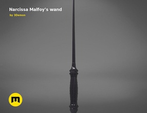 wand of narcissa malfoy harry potter spell fantasy hogwarts cosplay costume magic magician wizard toy print 3d postproces film movie games toys 3d print model - Mito3D