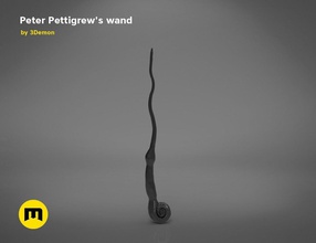 wand of peter pettigrew harry potter spell fantasy hogwarts cosplay costume magic magician wizard toy print 3d postproces film movie games toys 3d print model - Mito3D